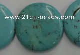 CWB709 15.5 inches 30mm flat round howlite turquoise beads