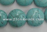 CWB710 15.5 inches 20mm flat round howlite turquoise beads