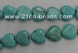 CWB714 15.5 inches 10*10mm heart howlite turquoise beads wholesale