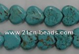 CWB715 15.5 inches 12*12mm heart howlite turquoise beads wholesale