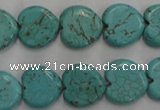 CWB716 15.5 inches 14*14mm heart howlite turquoise beads wholesale