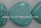 CWB720 15.5 inches 30*30mm heart howlite turquoise beads wholesale