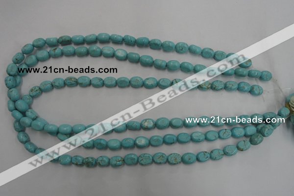 CWB730 15.5 inches 6*10mm oval howlite turquoise beads wholesale