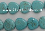 CWB748 15.5 inches 14*14mm triangle howlite turquoise beads wholesale