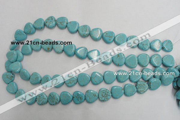 CWB748 15.5 inches 14*14mm triangle howlite turquoise beads wholesale