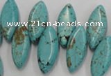 CWB755 Top-drilled 10*24mm marquise howlite turquoise beads wholesale