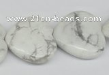 CWB76 15.5 inches 30*30mm heart natural white howlite beads