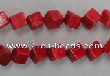 CWB761 15.5 inches 6*6mm cube howlite turquoise beads wholesale