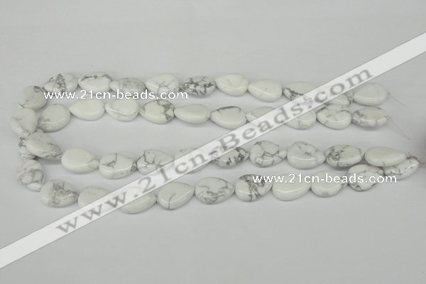 CWB80 15.5 inches 13*18mm flat teardrop natural white howlite beads