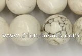 CWB804 15.5 inches 12mm round white howlite turquoise beads