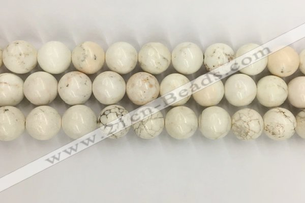 CWB805 15.5 inches 14mm round white howlite turquoise beads