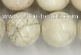 CWB806 15.5 inches 16mm round white howlite turquoise beads