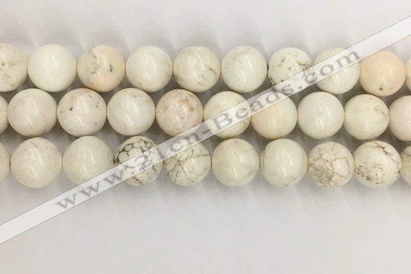 CWB806 15.5 inches 16mm round white howlite turquoise beads