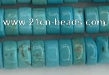 CWB840 15.5 inches 3*6mm tyre howlite turquoise beads wholesale