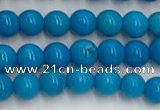 CWB857 15.5 inches 4mm round howlite turquoise beads wholesale