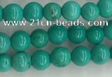 CWB863 15.5 inches 4mm round howlite turquoise beads wholesale