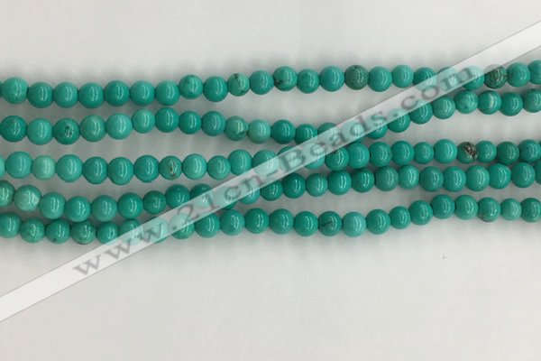 CWB863 15.5 inches 4mm round howlite turquoise beads wholesale