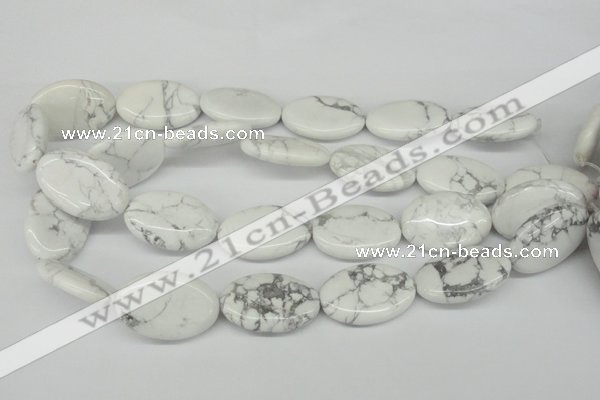 CWB87 15.5 inches 20*30mm oval natural white howlite beads