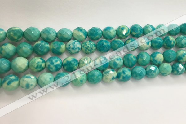 CWB881 15.5 inches 6mm faceted round howlite turquoise beads