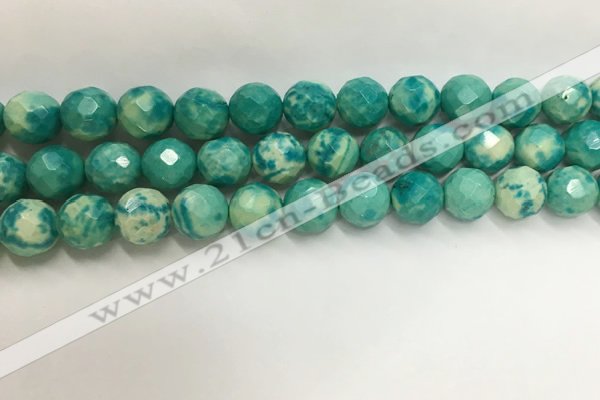 CWB882 15.5 inches 8mm round faceted howlite turquoise beads