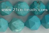 CWB891 15.5 inches 10mm faceted nuggets howlite turquoise beads