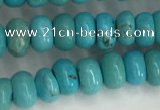 CWB895 15.5 inches 4*6mm rondelle howlite turquoise beads