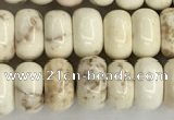 CWB896 15.5 inches 5*8mm rondelle white howlite turquoise beads