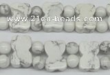 CWB90 15.5 inches 10*15mm double drilled natural white howlite beads