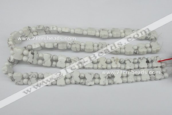 CWB90 15.5 inches 10*15mm double drilled natural white howlite beads