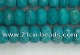 CWB902 15.5 inches 4*6mm faceted rondelle howlite turquoise beads