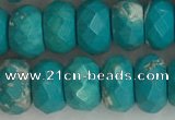 CWB905 15.5 inches 6*10mm faceted rondelle howlite turquoise beads