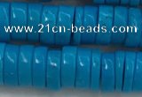 CWB907 15.5 inches 3*8mm tyre howlite turquoise beads wholesale