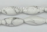 CWB92 15.5 inches 10*25mm rice natural white howlite beads