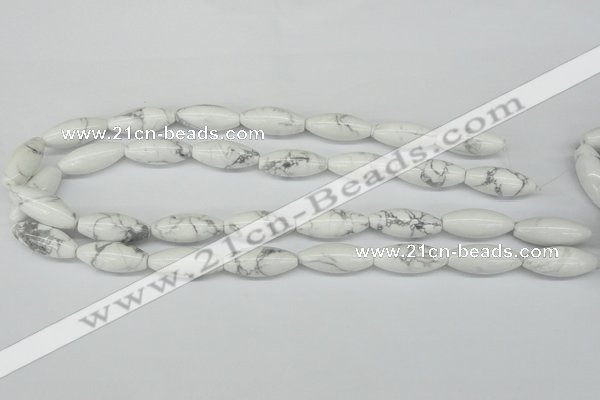 CWB92 15.5 inches 10*25mm rice natural white howlite beads