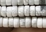 CWB920 15.5 inches 2*4mm heishi white howlite turquoise beads