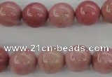 CWF14 15.5 inches 10mm round pink wooden fossil jasper beads