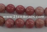 CWF15 15.5 inches 12mm round pink wooden fossil jasper beads wholesale