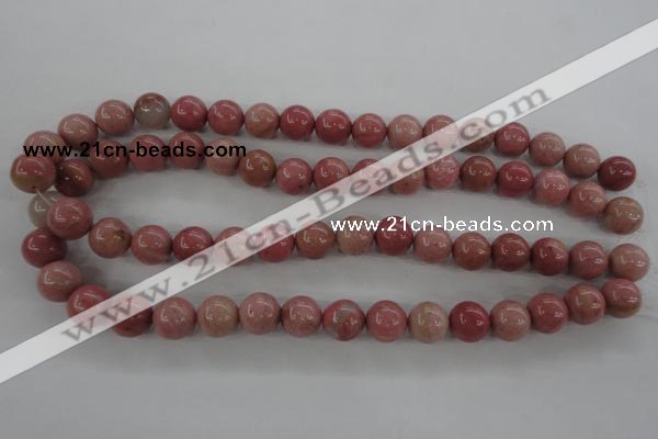 CWF15 15.5 inches 12mm round pink wooden fossil jasper beads wholesale