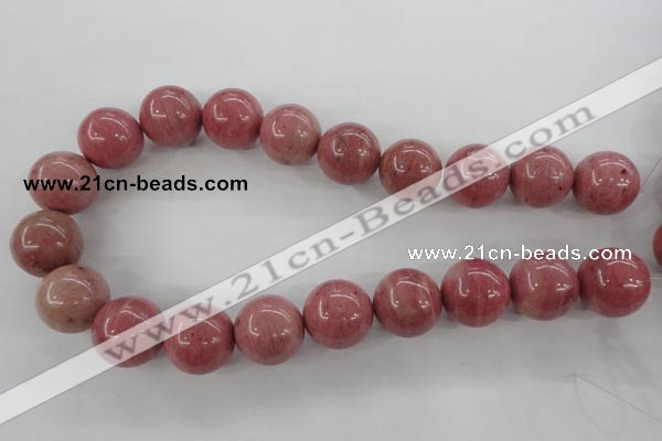 CWF19 15.5 inches 20mm round pink wooden fossil jasper beads wholesale