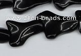 CWG01 15.5 inches 18*25mm wavy freeform black agate gemstone beads