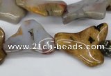 CWG02 15.5 inches 25*33mm wavy freeform ocean agate gemstone beads