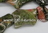 CWG05 15.5 inches 25*33mm wavy freeform unakite gemstone beads