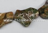 CWG08 15.5 inches 25*33mm wavy freeform rhyolite gemstone beads