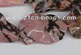 CWG09 15.5 inches 25*33mm wavy freeform rhodonite gemstone beads