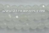 CWH03 15.5 inches 8mm faceted round white jade beads wholesale