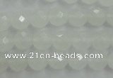 CWH04 15.5 inches 10mm faceted round white jade beads wholesale