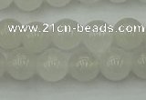 CWH52 15.5 inches 8mm round white jade beads wholesale