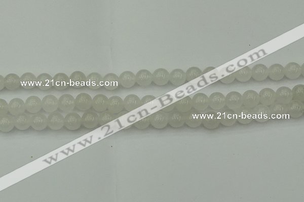 CWH52 15.5 inches 8mm round white jade beads wholesale