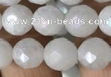 CWH66 15.5 inches 8mm faceted round AB-color white jade beads