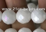 CWH67 15.5 inches 10mm faceted round AB-color white jade beads